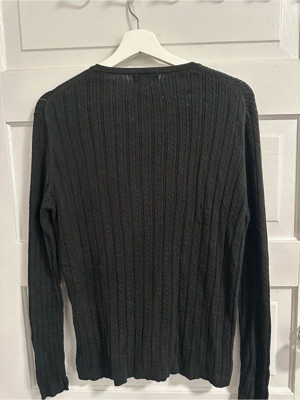Foxcroft Black Ribbed Button-Front Cardigan - Picture 3 of 4